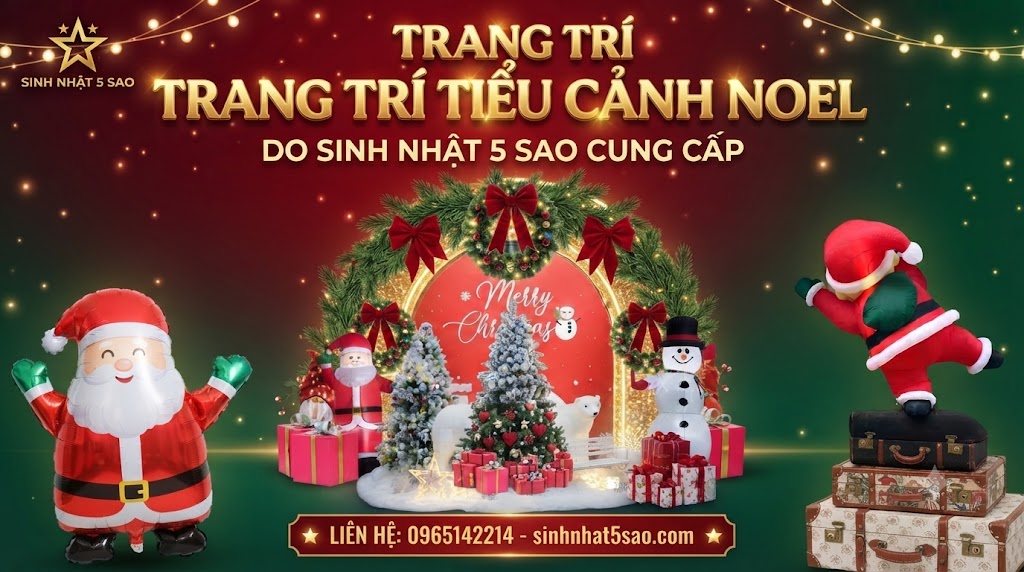 trang trí noel quán café